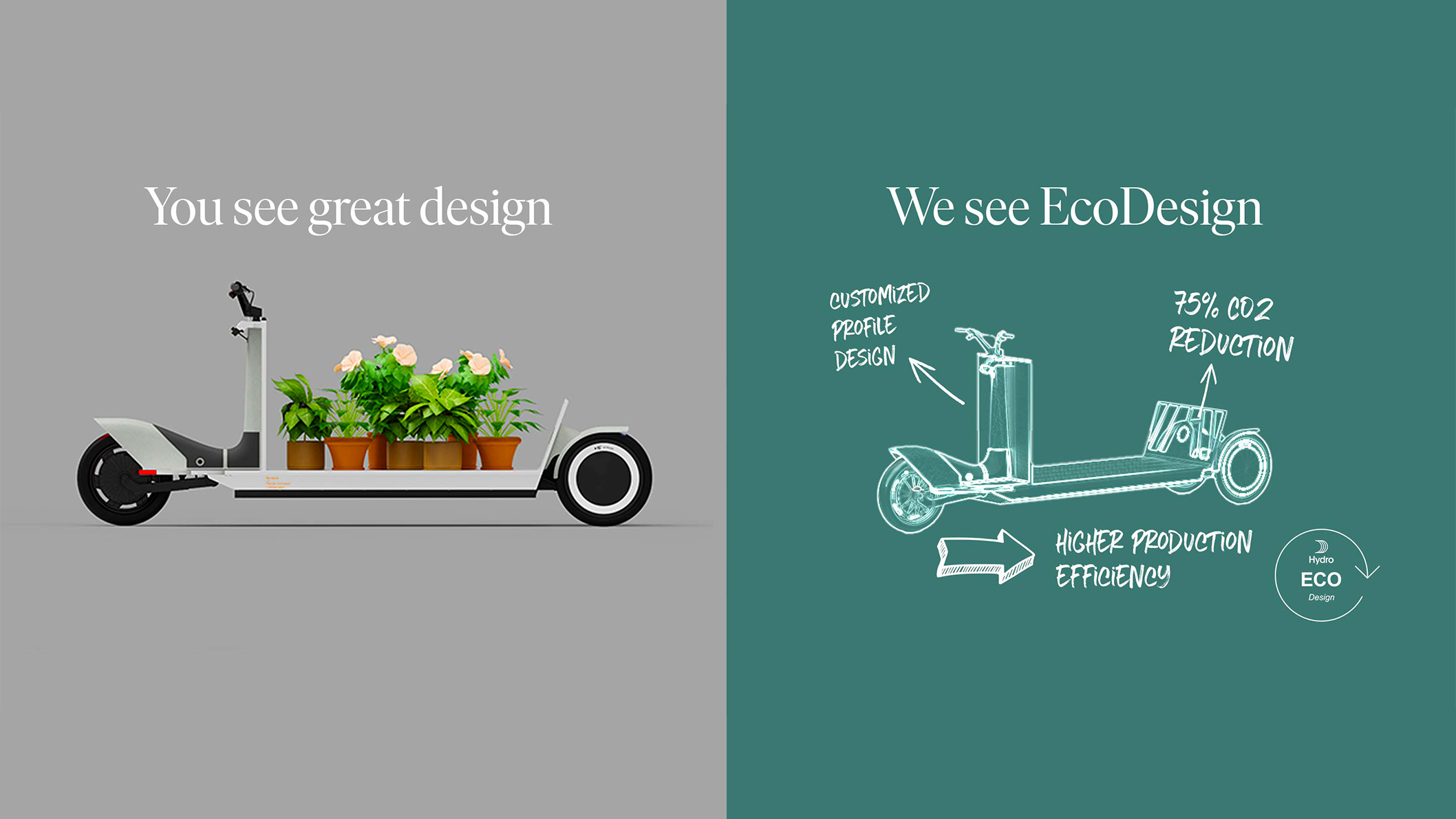 a scooter with plants on it