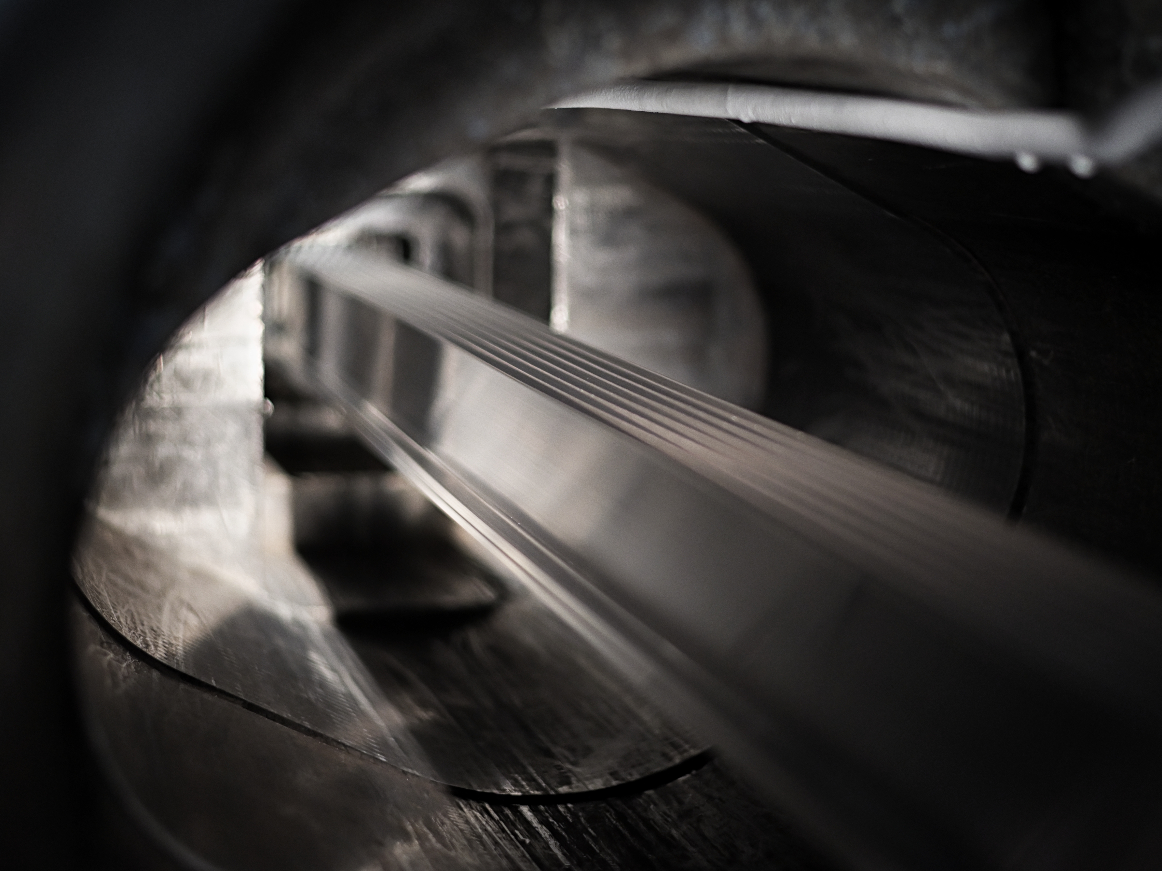 a close up of a metal beam
