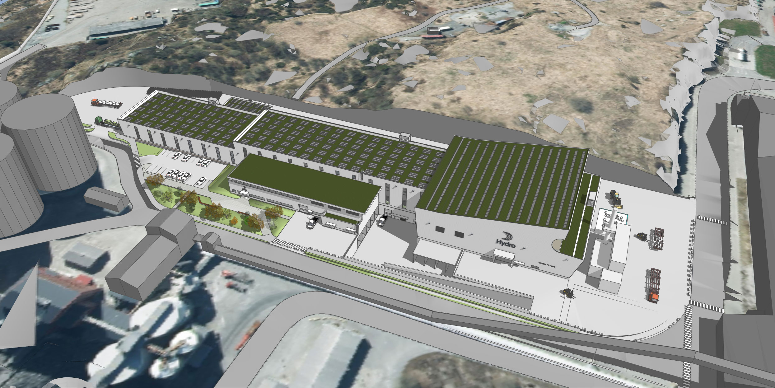 Illustrasjon av Hydros nye trådstøperi på Karmøy