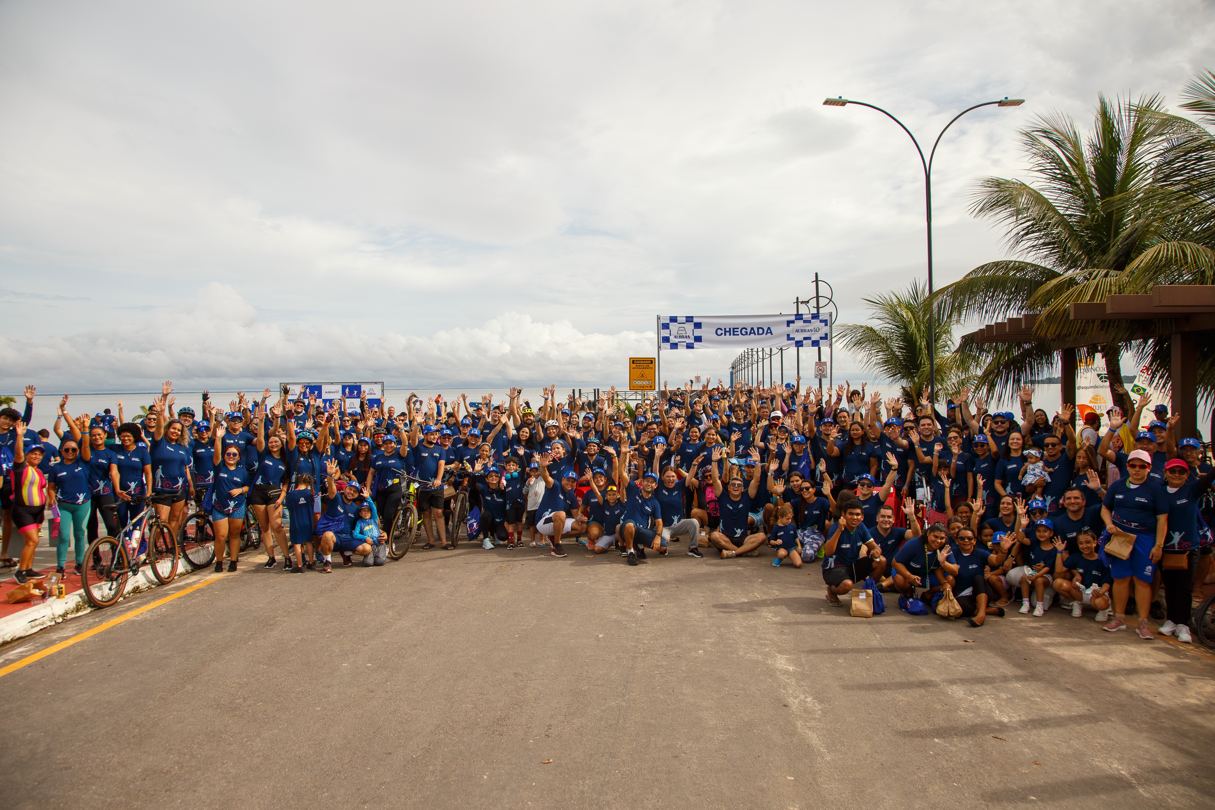 a large group of people posing for a photo