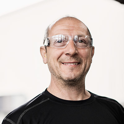 Man with safety goggles