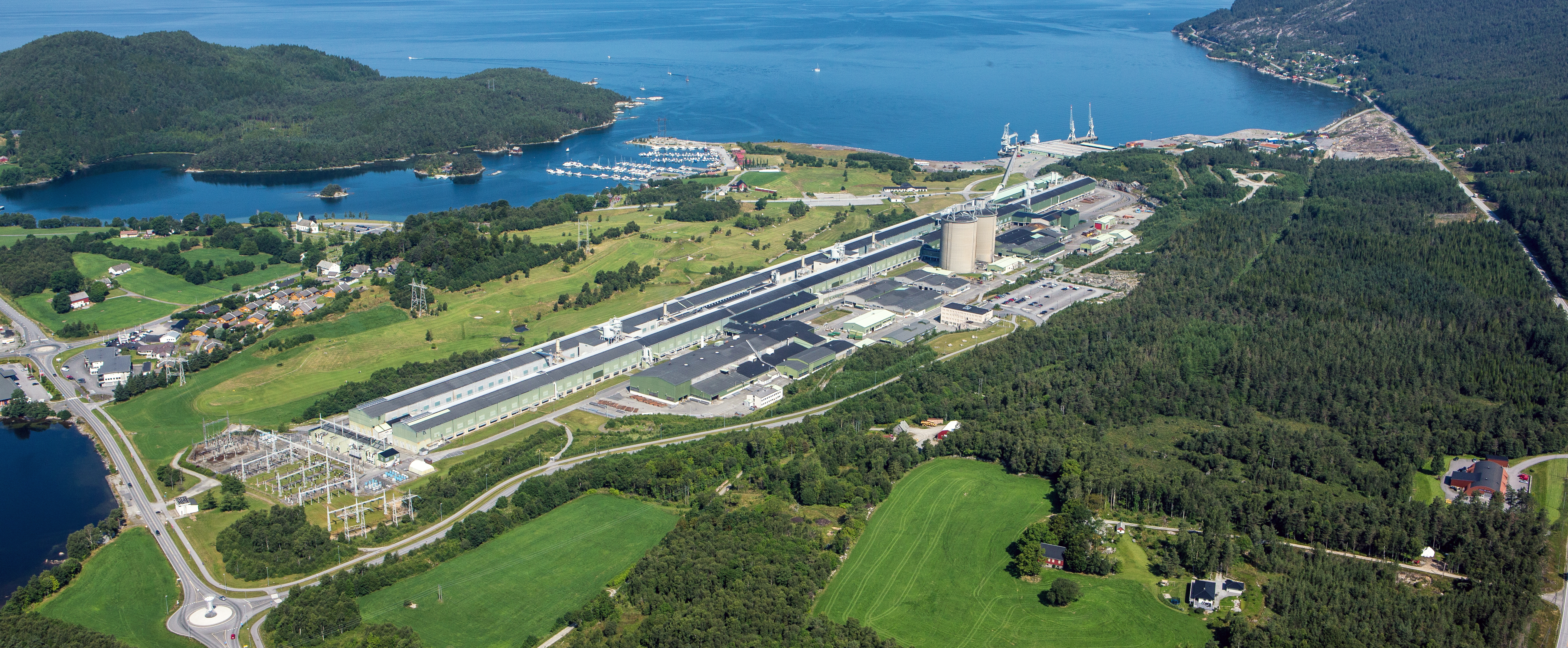 Aerial photo of Hydro Husnes