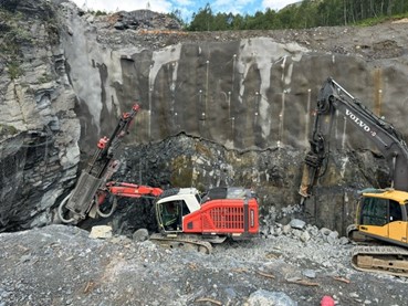 Mining vehicles in Roldal-Suldal, Norway