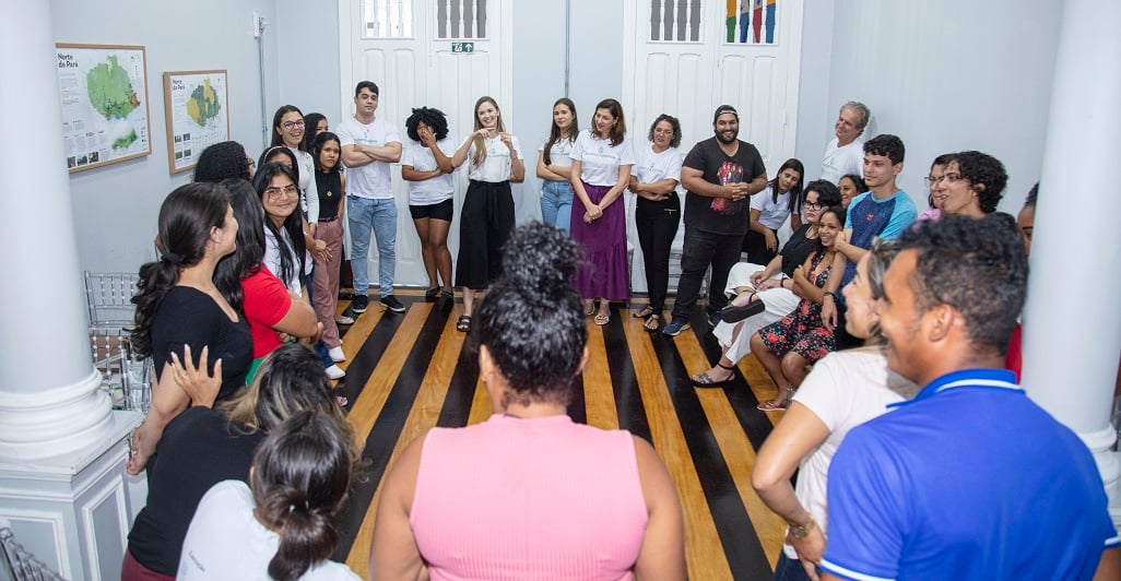 a group of people in a room