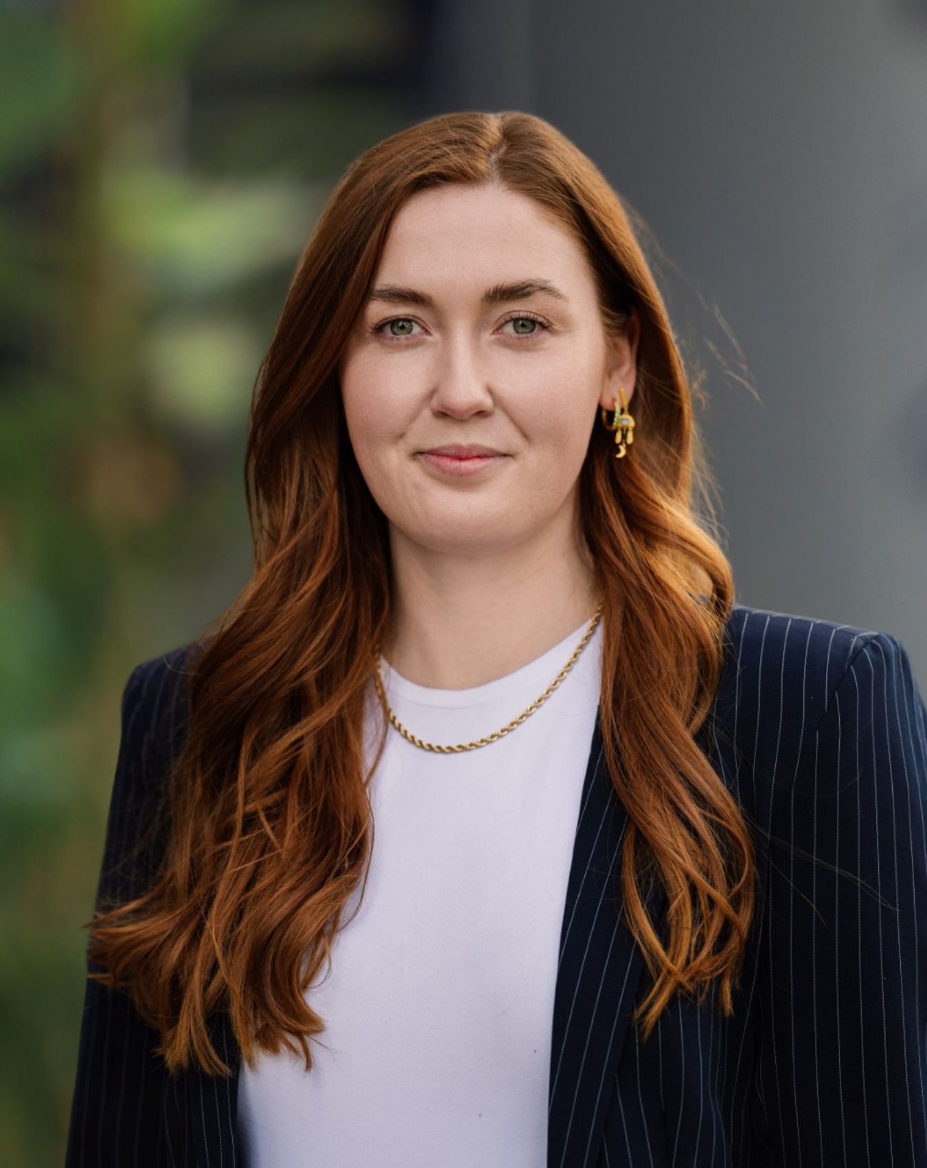 a woman with long hair