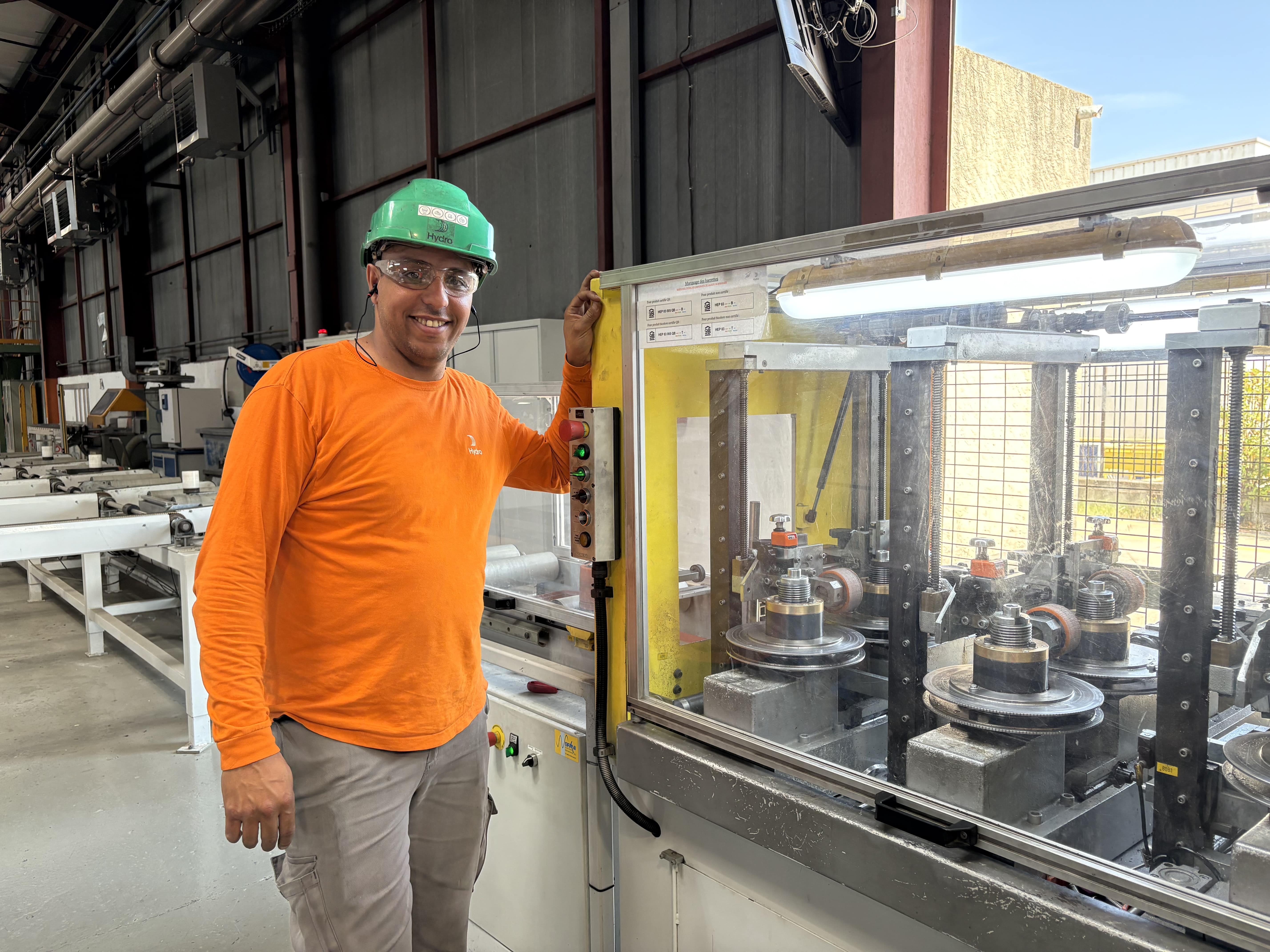 a man wearing a hard hat